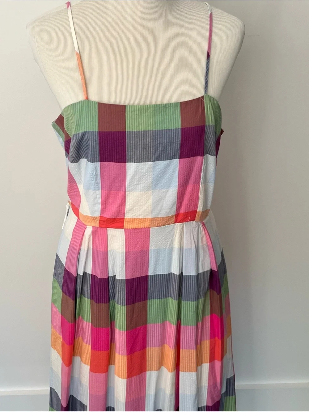 kate spade/Target Madras Plaid Midi Dress in Pink, Purple, Green, Peach, White